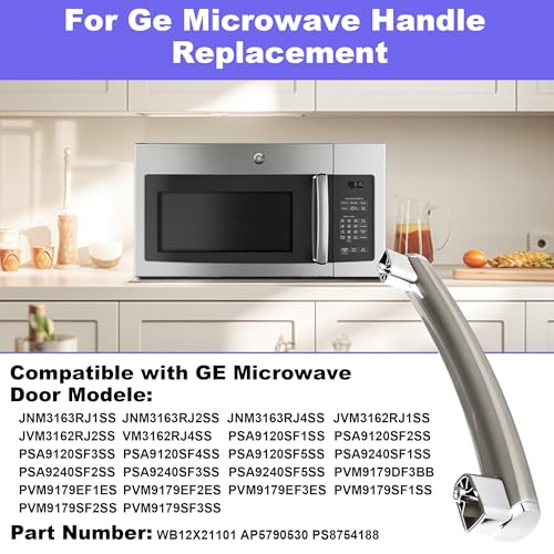 WB15X21101 for GE Microwave Handle Replacement: WB15X21101 Microwave Door Handle for General Electric Microwave JNM3163RJ3SS, PSA9120SF1SS - Upgraded ABS Plastic for Ge Microwave Replacement Parts
