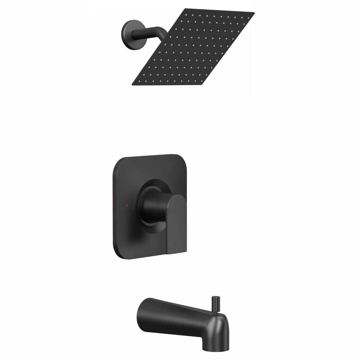 Compatible with Moen Posi-Temp Valve Tub Shower Trim Kit, Replacement for 2510, 2520, 2570, 2590 Valve Shower Faucet Set with 8 Inch Shower Head, Matte Black (Valve and Cartridge Not Included)