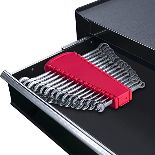 Max Torque 15-Piece Premium Combination Wrench Set, Chrome Vanadium Steel, Long Pattern Design, Include Metric Sizes 8, 9, 10, 11, 12, 13, 14, 15, 16, 17, 18, 19, 20, 21, 22mm with Storage Rack