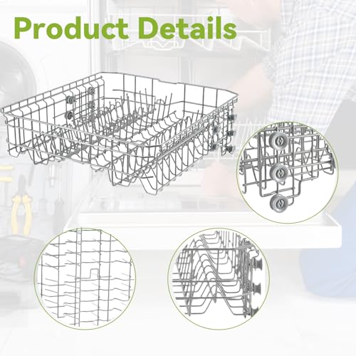 【𝟮𝟬𝟮𝟲 𝙐𝙥𝙜𝙧𝙖𝙙𝙚𝙙】DD82-01074A Middle DishRack (20.6″D*22.4″W) Assembly Dishwasher Replacement - Fit For Samsung Dishwasher Parts DW80R5061,DW80R5060,DW80K7050UG,DW80K5050US Series