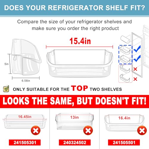2 PACK Upgraded 240356402 Refrigerator Door Bin Re