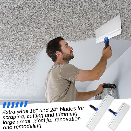 MorningRo 2 Pcs 18" and 24" Stainless Steel Drywall Taping Knife Set