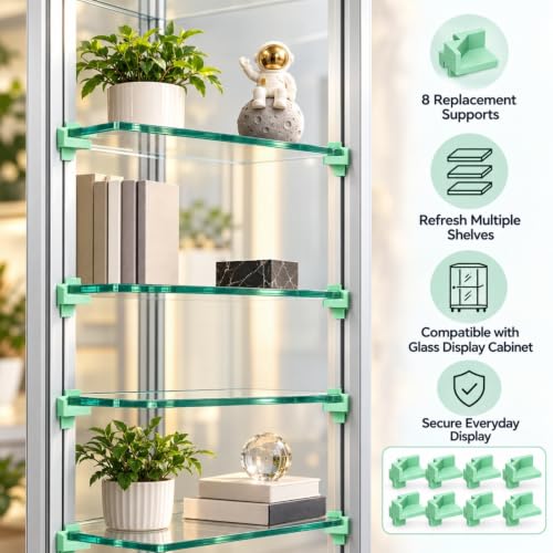 Shelf Support Bracket Compatible with IKEA RUDSTA Cabinet, 8-Pack Black