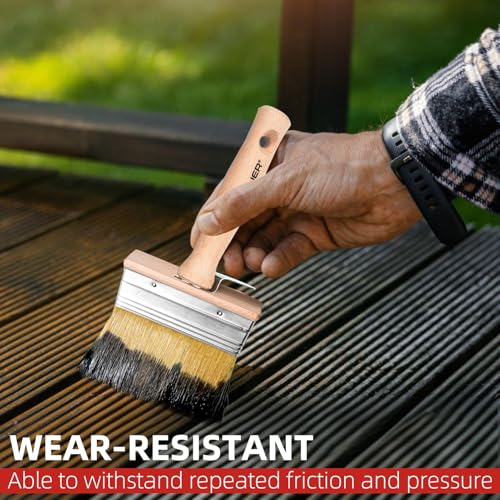 Wesquer 3 Pack Deck Stain Limewash Paint Brush Set