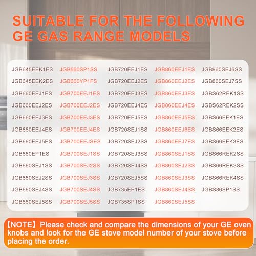 Stainless Steel WB03X24818 Gas Stove Knob for GE Gas Range, Compatible with JGB64, JGB66, JGB70, JGB72, JGB73, JGB86, JGBS6, JGBS8 GE Adora Series, Replaces PS11729081-5 Packs (1 Year Warranty)
