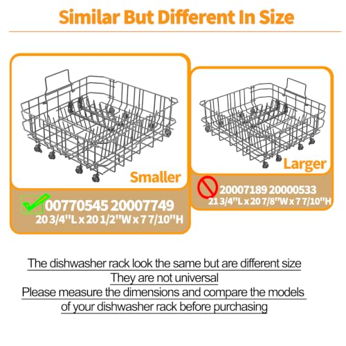 Upgraded 00770545 20007749 Dishwasher Lower Rack R