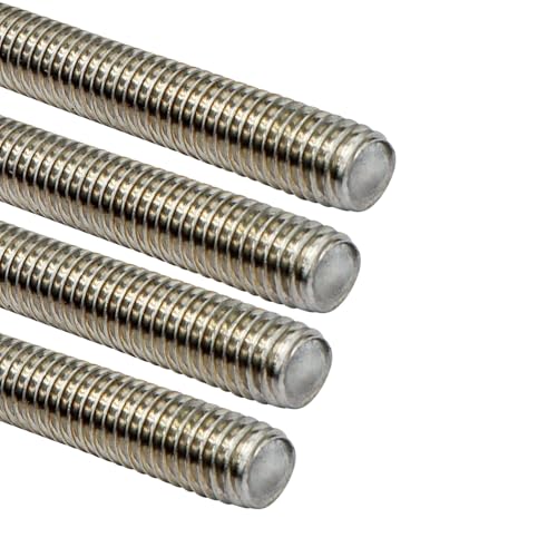 Aiwaiufu 48 Inch Stainless Steel Threaded Rods, 3/8"-16 Fully All Threaded Rods (Pack of 4)