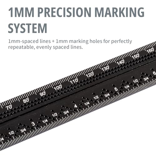 UNIPEC Combination Angle Square, 12-Inch Metric & Inch Ruler