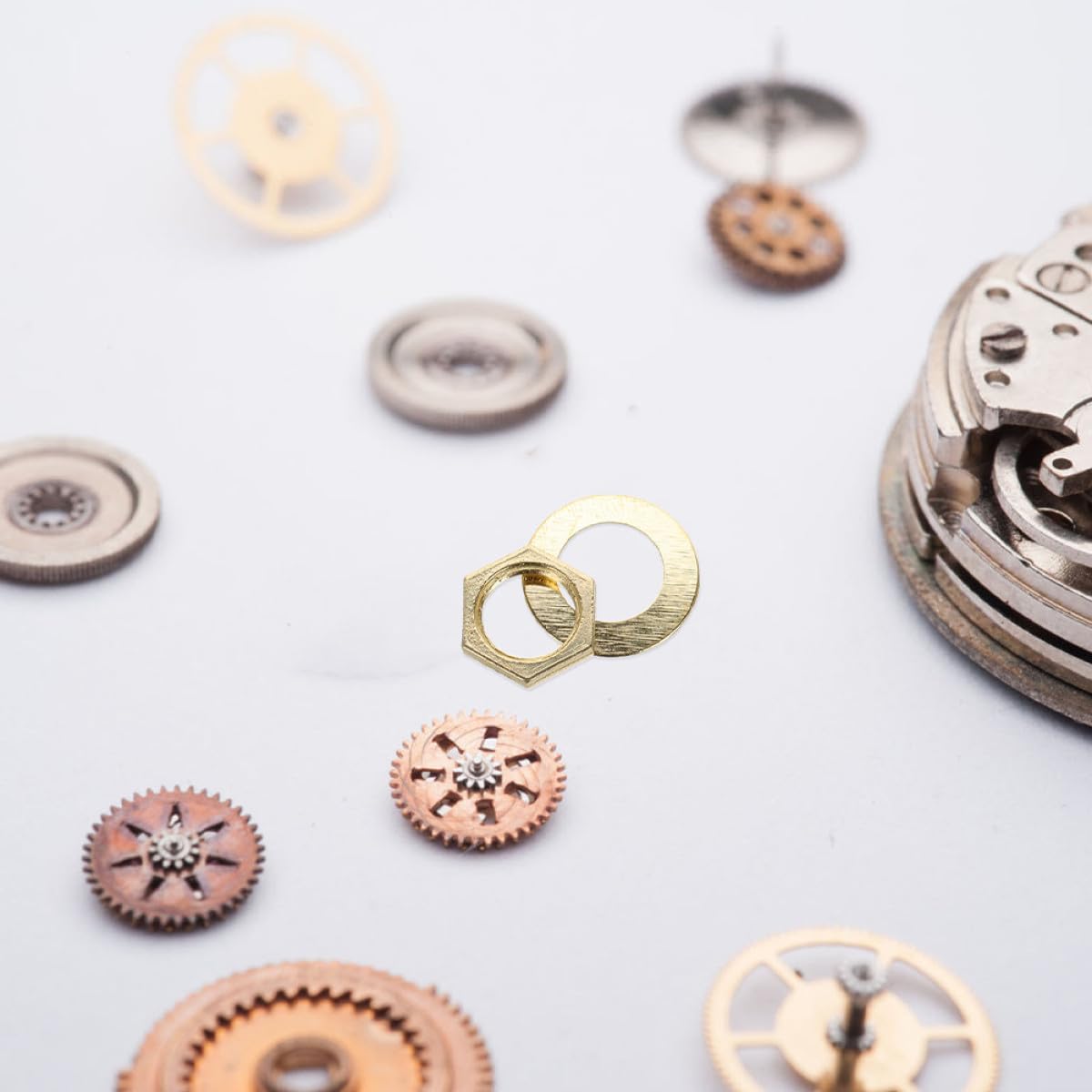 GOOHOCHY Quartz Clock DIY Fittings Nut and Washer Kit Clock Movement Parts for Wall Repair Assembly and Replacement 10 Nuts 10 Washers