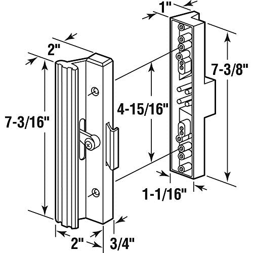 Prime-Line C 1116 Diecast Sliding Door Handle Set, White (Single Pack)