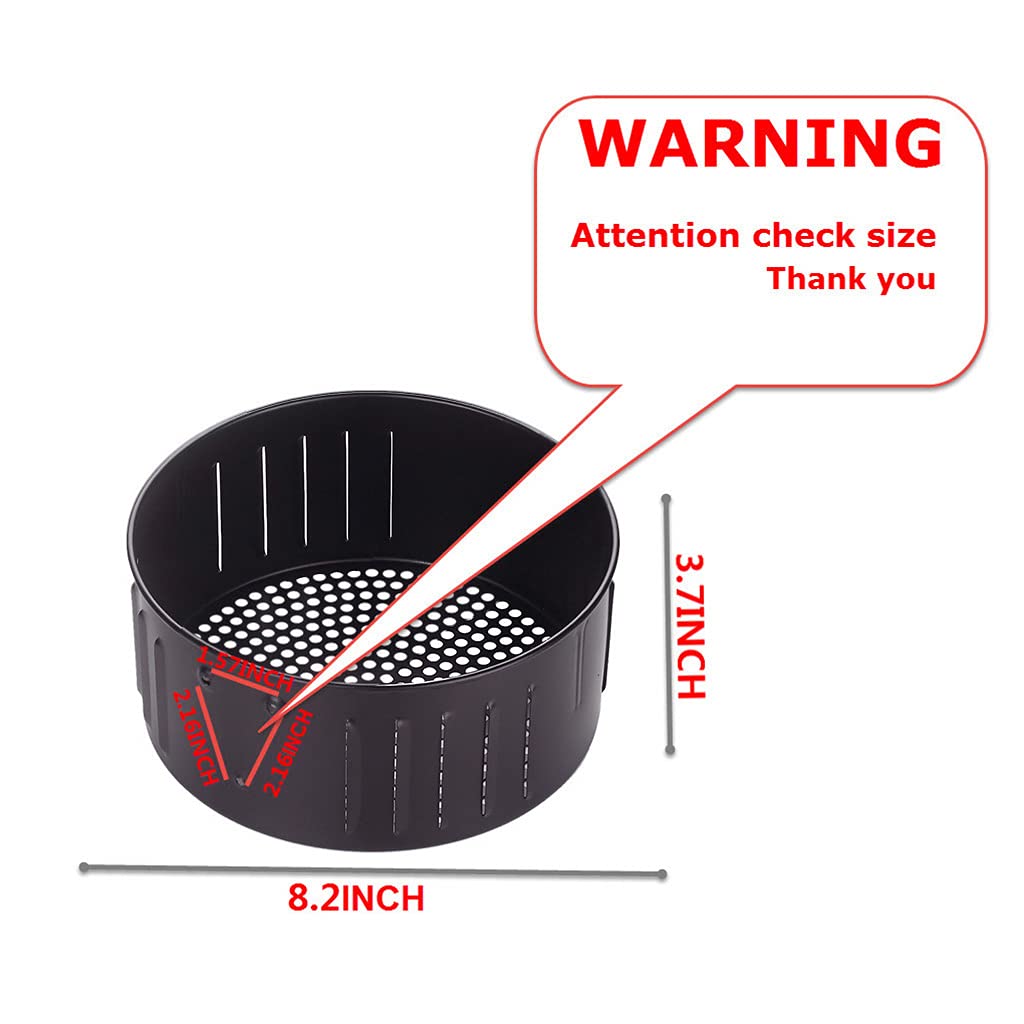 YILIANLIN 2.6L 3.5L Non-stick Air Fryer Basket Baking Drain Oil Frying Accessories Kitchenware Air Fryer Basket Replacement Power Air Fryer Xl, Black