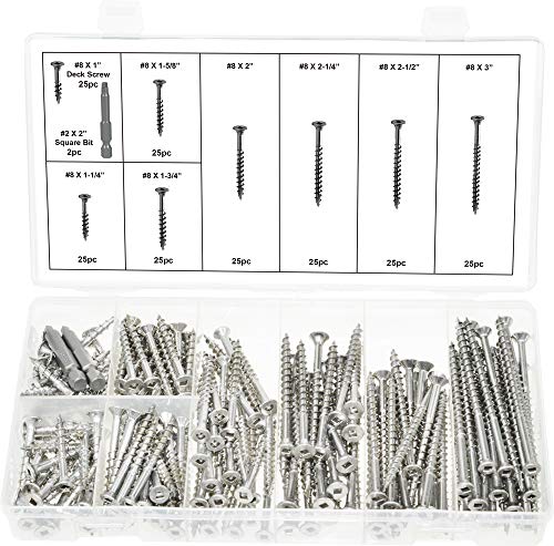 Swordfish 32620 Stainless Steel Square Drive Wood & Deck Screw Assortment