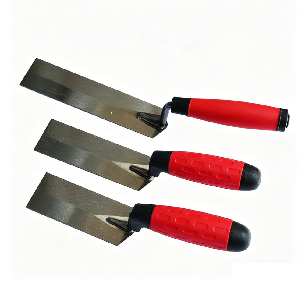3 Pack Industries Margin Trowel Set, 8"x2"; 6"x2"; 5"x2" Professional Masonry Flooring Tool for Concrete, Cement, Tile