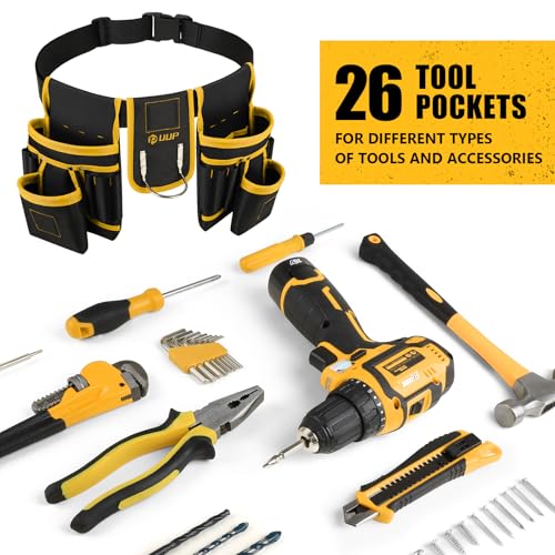 Magnetic Tool Belt for Men, 26 Pockets Heavy Duty Nail Tool Pouch Dad Gift