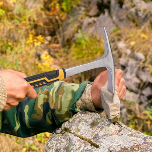 IHDYPPEW 2 Pack 28 OZ Rock Pick Hammer - Professional Forged Brick and Geology Tool, Chipping Hammer for Welding, Superior Pick Axes for Digging & Sheet Metal