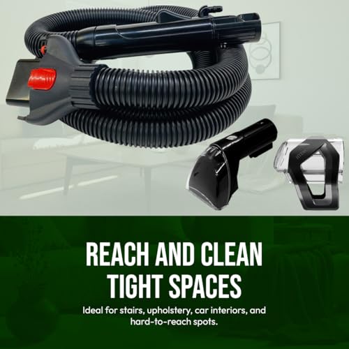 Replacement 8-Foot Hose Assembly with 3" Tough Stain Brush & Self-Cleaning Tools for Bissell Carpet Cleaners TurboClean, ProHeat 2x Revolution Pet, and HydroSteam, Bissell Carpet Cleaner Parts