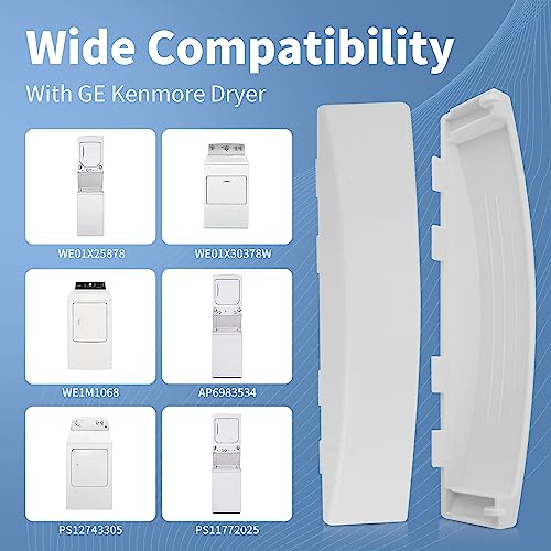 Replacement GE GUD27ESSMWW Dryer Handle for GE Clothes Laundry Dryer Parts WE01X30378 WE01X25878 PS1177202 WE1M1068 GUD27ESSM1WW Washer and Dryer Stackable Handle