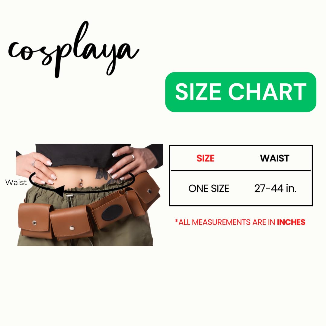 Cosplaya Brown Utility Belt Costume Bag Adjustable Women Mens Adult Accessories Pockets for Halloween Cosplay