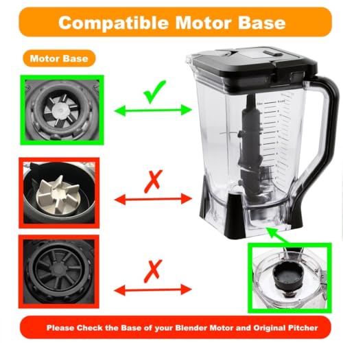 Replacement 72oz XL Pitcher with Lid and 6-Blade Assembly Compatible with Ninja Blender BL660, BL770, BL771, BL773, BL740, BL780