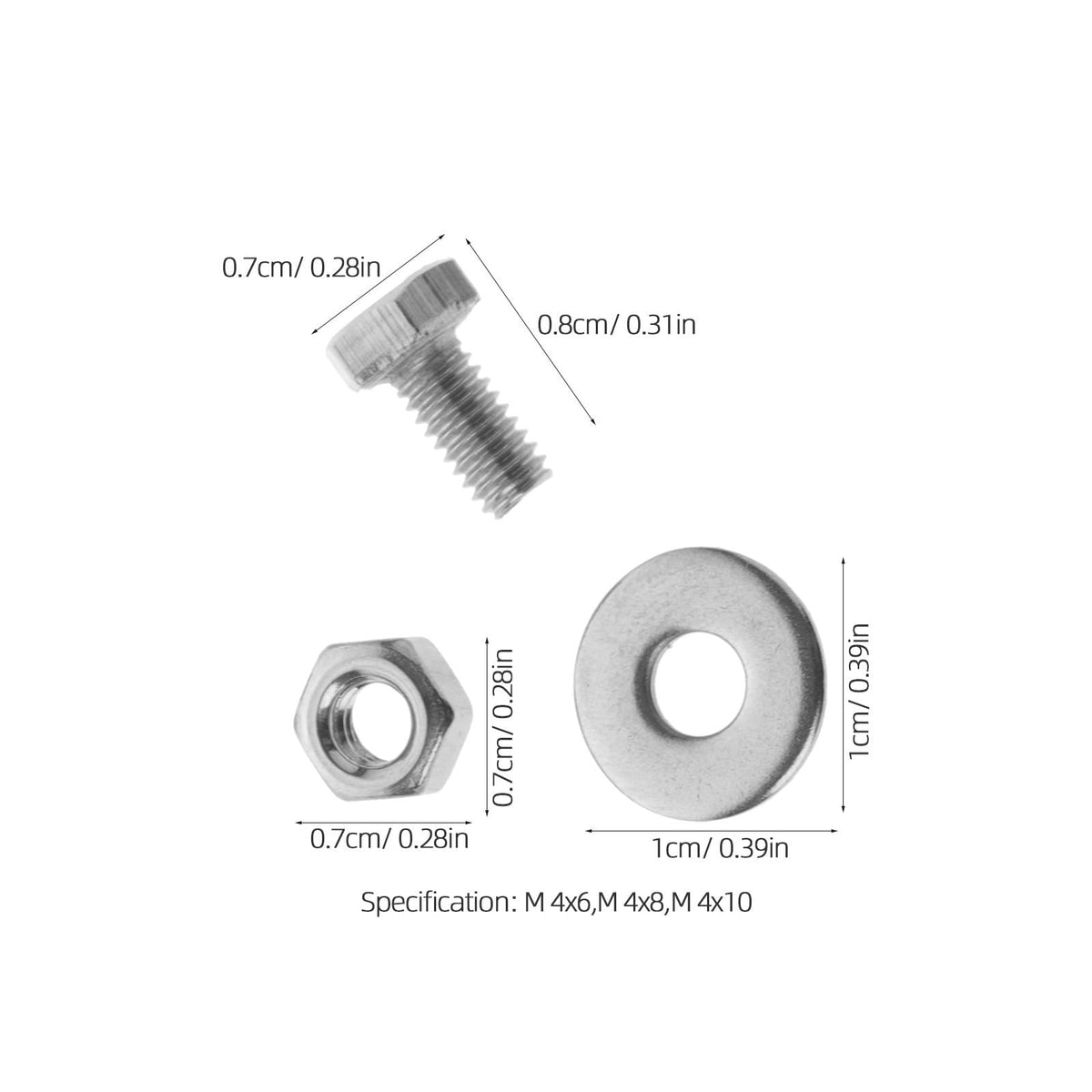 304 Stainless Steel Carriage Bolt Kit with Nuts 10 Sets Washers