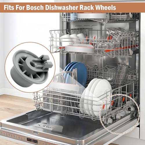 10016657 Fits for Bosch Dishwasher Extended Lower Rack Wheel Kit Replacement for Bosch Dishwasher Rack Wheels (4pack)