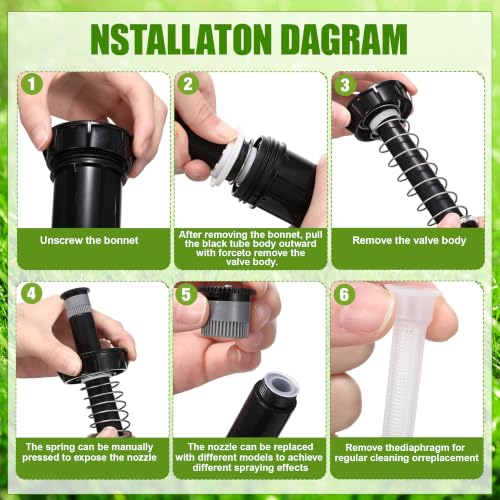 Jowwcen 8 Pack Sprinkler Head Replacement, Compatible with Rain Bird 1800