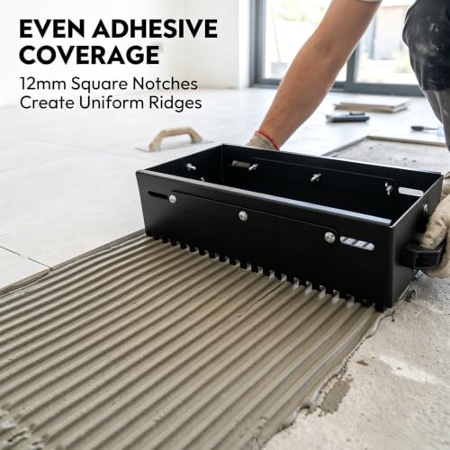 TIANAOKEJI Adjustable Notched Trowel Mortar Comb Sand Leveler with Handle