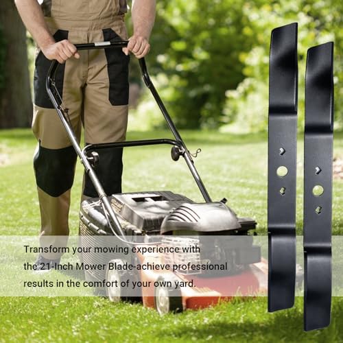 21 Inch Mower Blade, 2 Pack Lawn Mower Blade Compatible with Greenworks 21 inch Mower Blade, Fits MO40L03,MO48L4422,MO40L4413,C3208101 Lawn Mower, Heavy Duty Sharp Replacement Blade