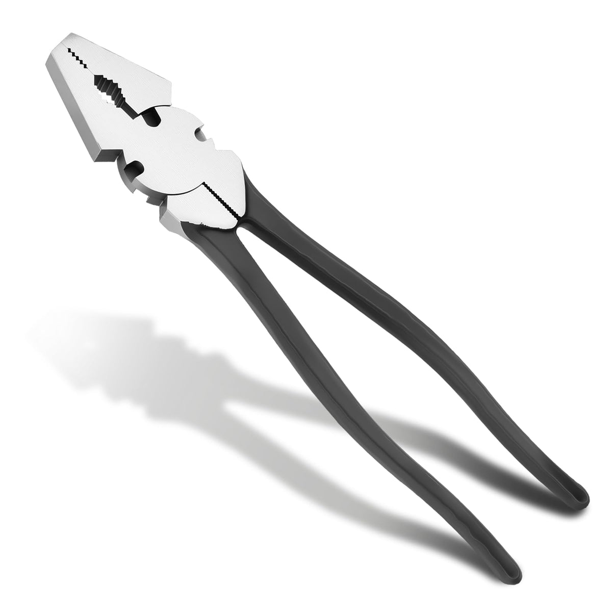 Lanties 10'' Fence Pliers Button Fencing Pliers Heavy Duty for Bending Cutting and Gripping Flat Nose Wire Cutter Plier for Construction and Wire Fence Resists Rust and Corrosion