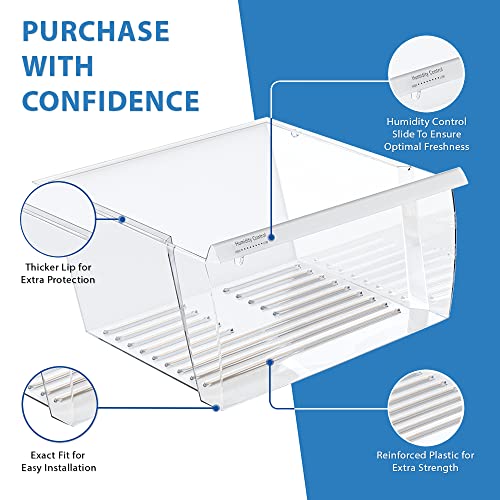 Upgraded Lifetime Appliance Parts 2188656 Crisper Bin (Upper) Compatible with Whirlpool Refrigerator, Fridge Drawers, Kenmore Refrigerator Parts, Whirlpool Shelf Replacement - WP2188656