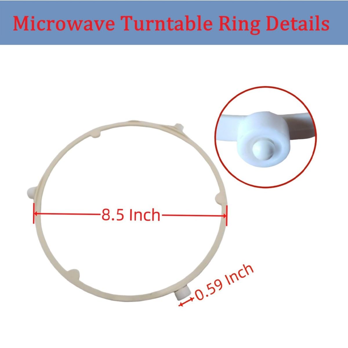 Microwave Turntable Support Ring 8.5" Replacement Part fits for GE Samsung Frigidaire -Replace WB06X10625, WB06X10818, DE92-90495A, 5304464115, 5304509438