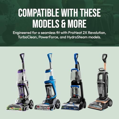 Replacement 8-Foot Hose Assembly with 3" Tough Stain Brush & Self-Cleaning Tools for Bissell Carpet Cleaners TurboClean, ProHeat 2x Revolution Pet, and HydroSteam, Bissell Carpet Cleaner Parts
