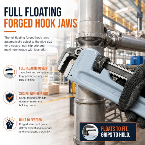 Stark USA 3PCS Aluminum Pipe Wrench Adjustable Jaw Plumbing Pipe Wrench (14" 18" 24" inch) Construction & Mechanics Wrench Set, 3-Pieces Set Straight Handle Plumbing Wrenches Adjustable