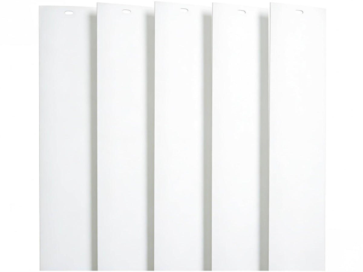 82.5" x 3.5" White PVC Vertical Blind Replacement Slats Curved Smooth (5 Pack)