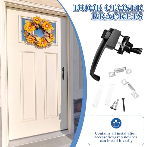 Gisafai 2 Sets Storm Door Closer Door Closure Heavy Duty Screen Doors Closer Pneumatic Screen Doors Replacement Parts with Handles, Hold and Close Smooth