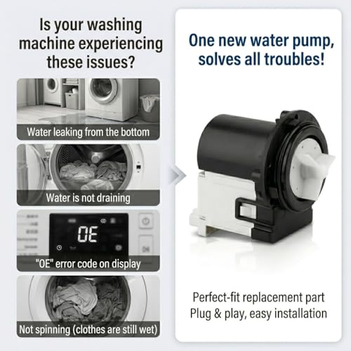 OEM Quality Washer Drain Pump For LG WM9500HKA,WM3370HWA, WM2250CW,WM2455HG, WM2277HW,WM3987HW