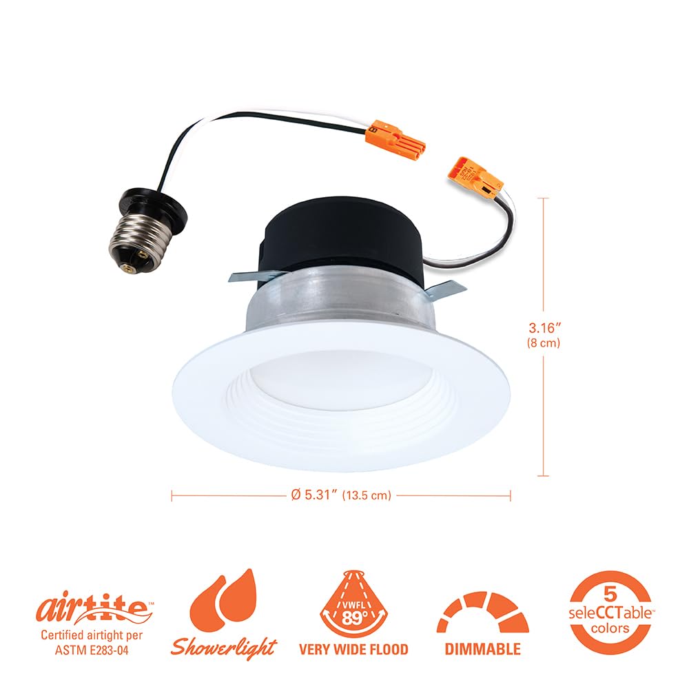 HALO LT 4 inch LED recessed Can Light Trim, 5 CCT, Dimmable, 700lm 6PK