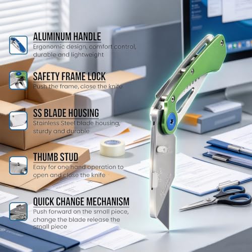 Lichamp 6-Pack Folding Utility Knife Set for Home, Work, Outdoor