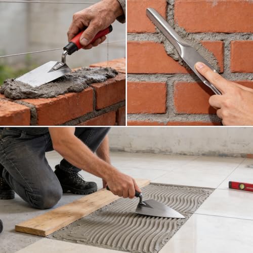 CRAFTZONE 6-Pieces Masonry Hand Tool Set, Brick, Pointing, Margin, Tuck Pointing Trowel & Convex Brick Jointer