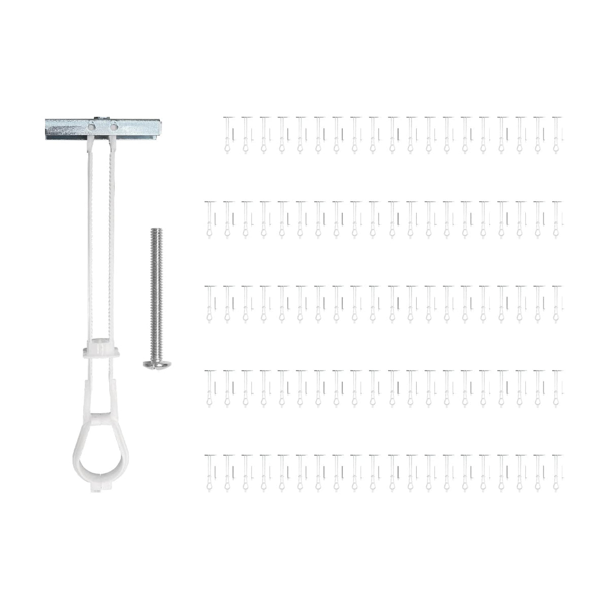 TITAN ANCHORS 100-Pack 1/4"-20 Heavy Duty Quick Toggle Anchors with Bolts Set, for Drywall, Metal Studs, and Concrete Block, Holds 260+ Lbs., 100 Toggles + 100 Bolts