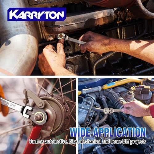 KARRYTON 26-Piece Flex head Ratchet Wrenches Set (Metric & SAE)