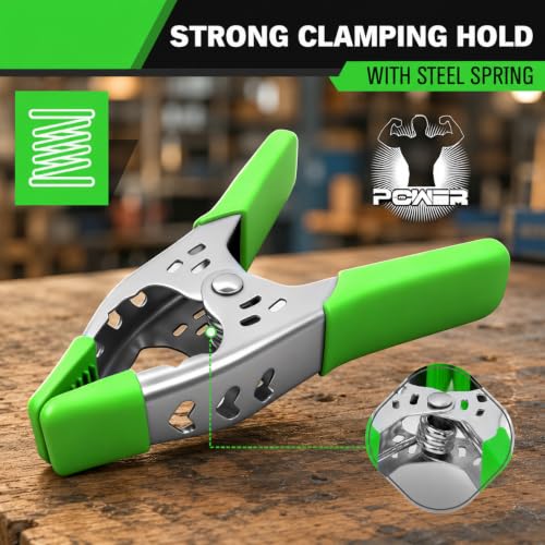 32-Piece 4 inch Spring Clamp, Heavy Duty Metal Spring Clamps, 1.5-inch Jaw Opening Clamps for Backdrop, Pool Cover, Photography