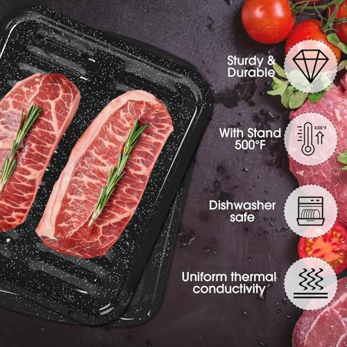 VANKUTL Broiler Pan for Oven – 16.75"×13" Non-Stic