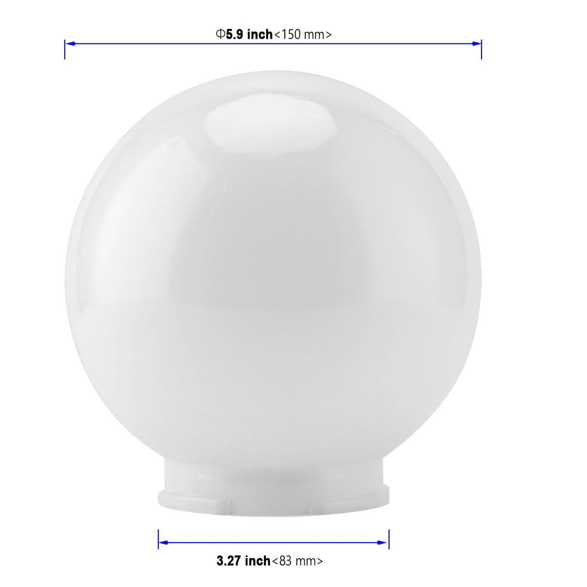 KOHAND 2 Pcs White Acrylic Replacement Globe, 6x6x3 inch Replacement Globe Shade, Smooth Light Covers for Light Fixture Decorative, Lighting Replacement