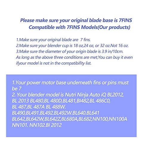 1-Pack Extractor Blade Assembly 7 Fins, Replacement Blender Blade Compatible with Ninja Blenders Auto iQ BL480 BL482 BL642 BL682 NN102