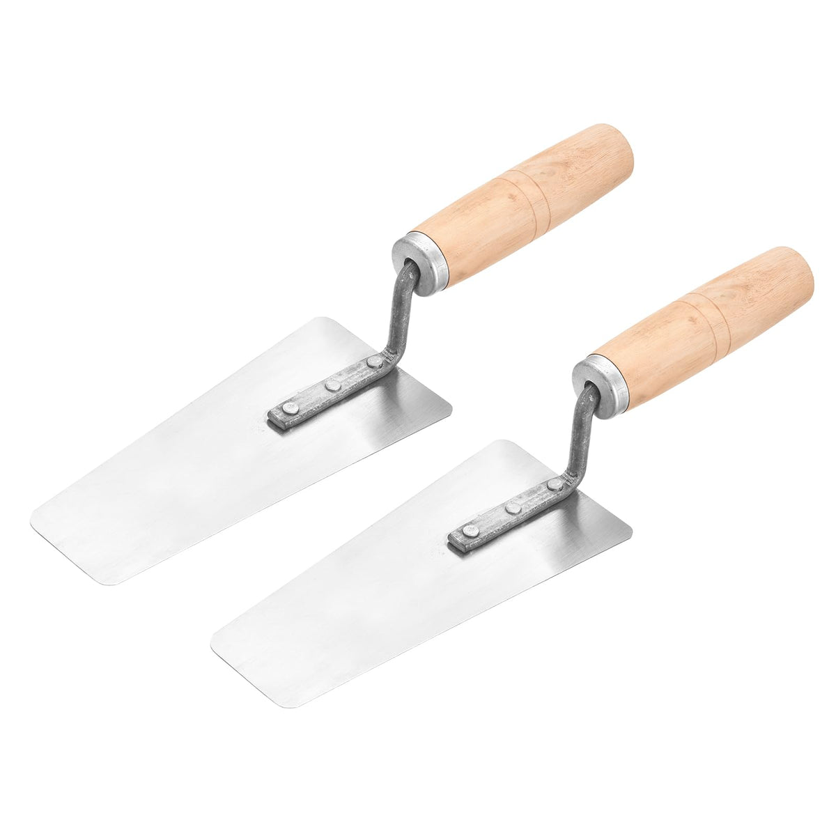 HARFINGTON 2pcs Masonry Hand Tool 6.7"x2"/3" Carbon 4.53" Wooden Grip White