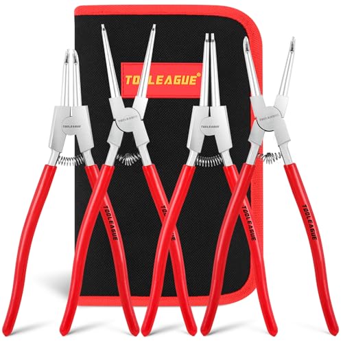 TOOLEAGUE 13" Large Snap Ring Pliers Set, Long Circlip Pliers Kit, 4 Pcs