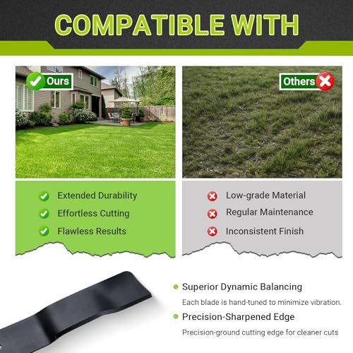 21 Inch Mower Blade, 2 Pack Lawn Mower Blade Compatible with Greenworks 21 inch Mower Blade, Fits MO40L03,MO48L4422,MO40L4413,C3208101 Lawn Mower, Heavy Duty Sharp Replacement Blade