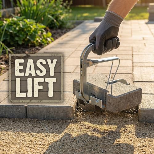 Adjustable Heavy Duty Brick Tongs Laying - PaverRemoval Tool Device for the Efficient Laying of Paving Blocks,Directly From the Stack Brick Tongsfor Blocks Brick - Cutter Paver Splitter Projects
