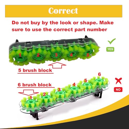 Replacement SpinScrub Brush Block Assembly for Hoover Power Scrub Deluxe FH50150, Replaces 440003857, 440003498, Fits FH50130, 5-Head Rotating Carpet Cleaner Brushes